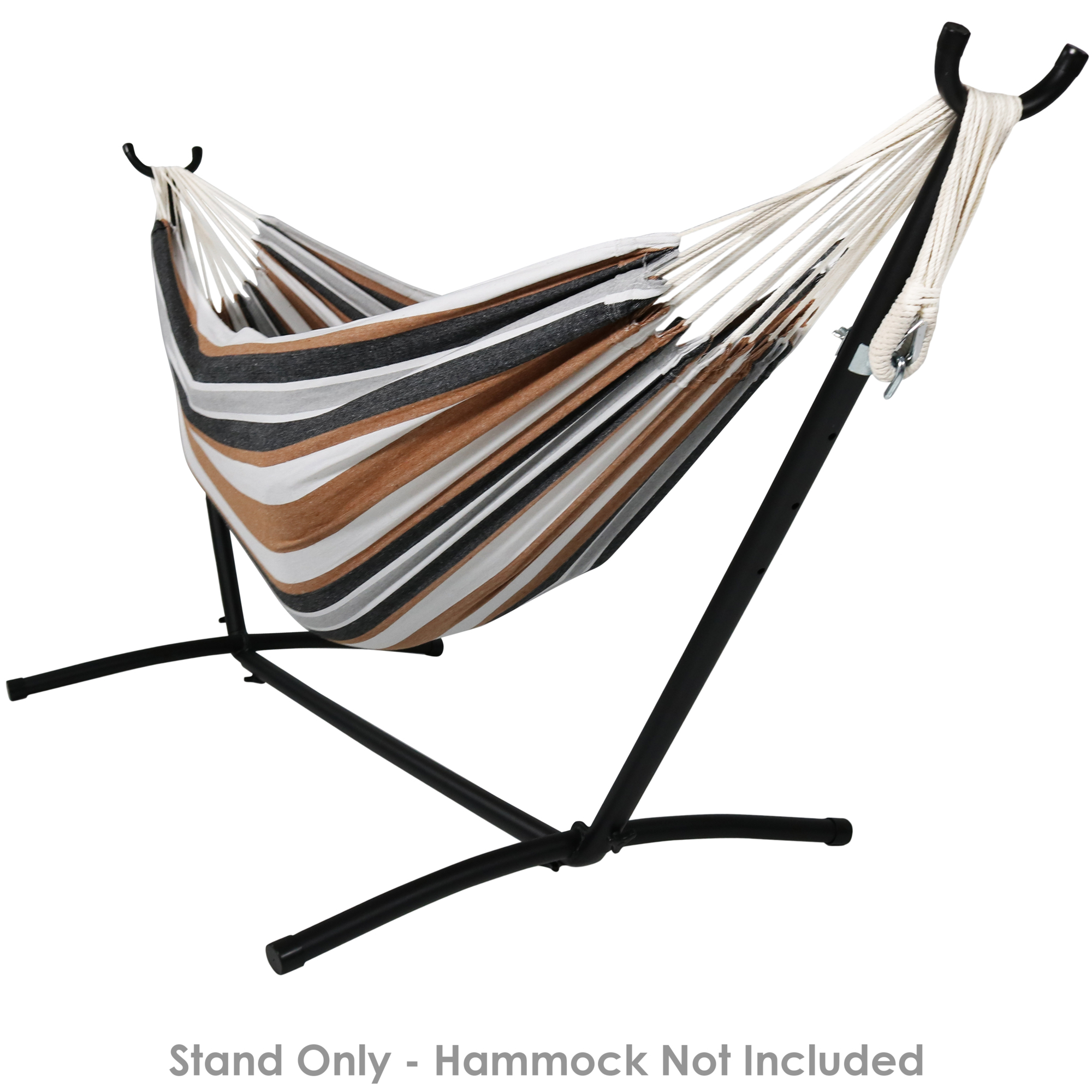 Sunnydaze Decor, Brazilian Hammock Stand with Carrying Case - Black, Color Black, Capacity 400 lb, Material Steel, Model# UN9HS-Black